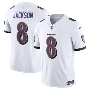 Camisa NFL Baltimore Ravens Lamar Jackson 8 Nike Limited Jersey Branca football fan caps football fan backpacks