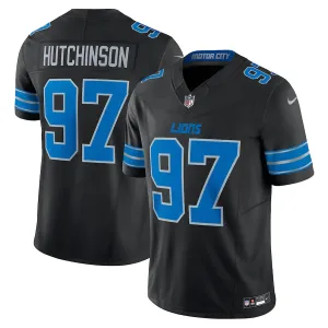 Camisa NFL Detroit Lions II Black Nike Aidan Hutchinson 97 Alternate Vapor Masculina Preta football club socks vintage football shirts