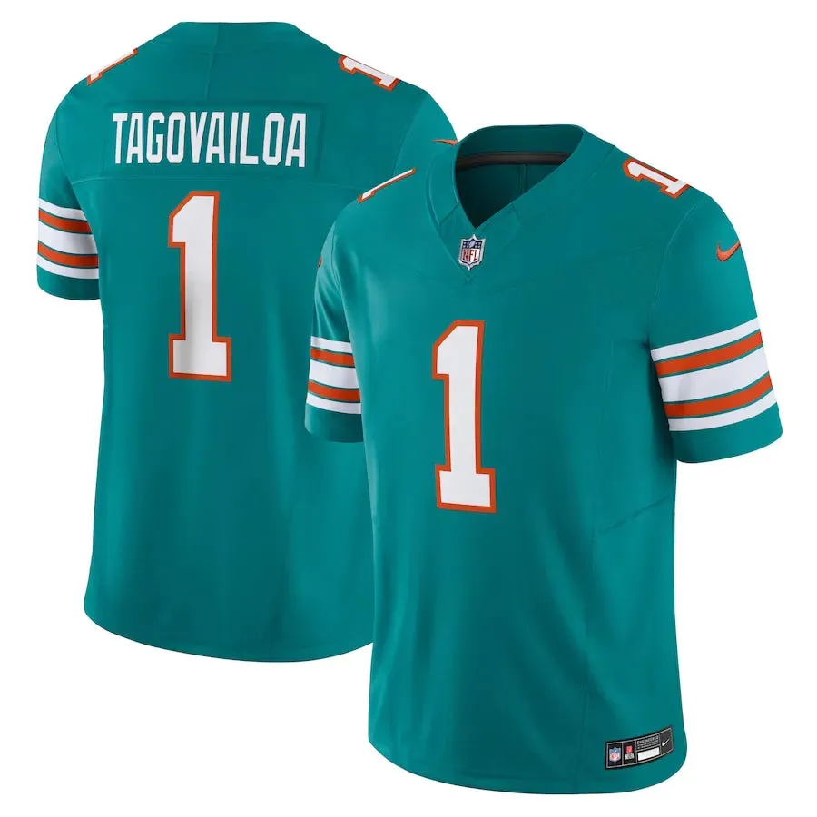 Camisa NFL Miami Dolphins Acqua Nike Limited Jersey Tua Tagovailoa 1 Ciano Masculina football club merchandise football fan towels