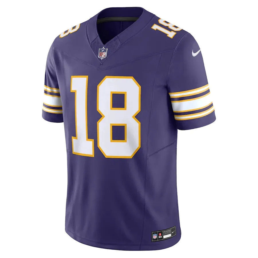 Camisa NFL Minnesota Vikings Home Justin Jefferson 18 Nike Limited Jersey Roxa football fan towels