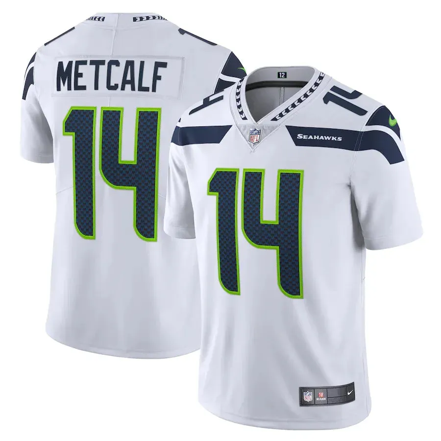 Camisa NFL Seattle Seahawks Metcalf 14 Nike Limited Jersey Branca football fan mugs football club wristbands