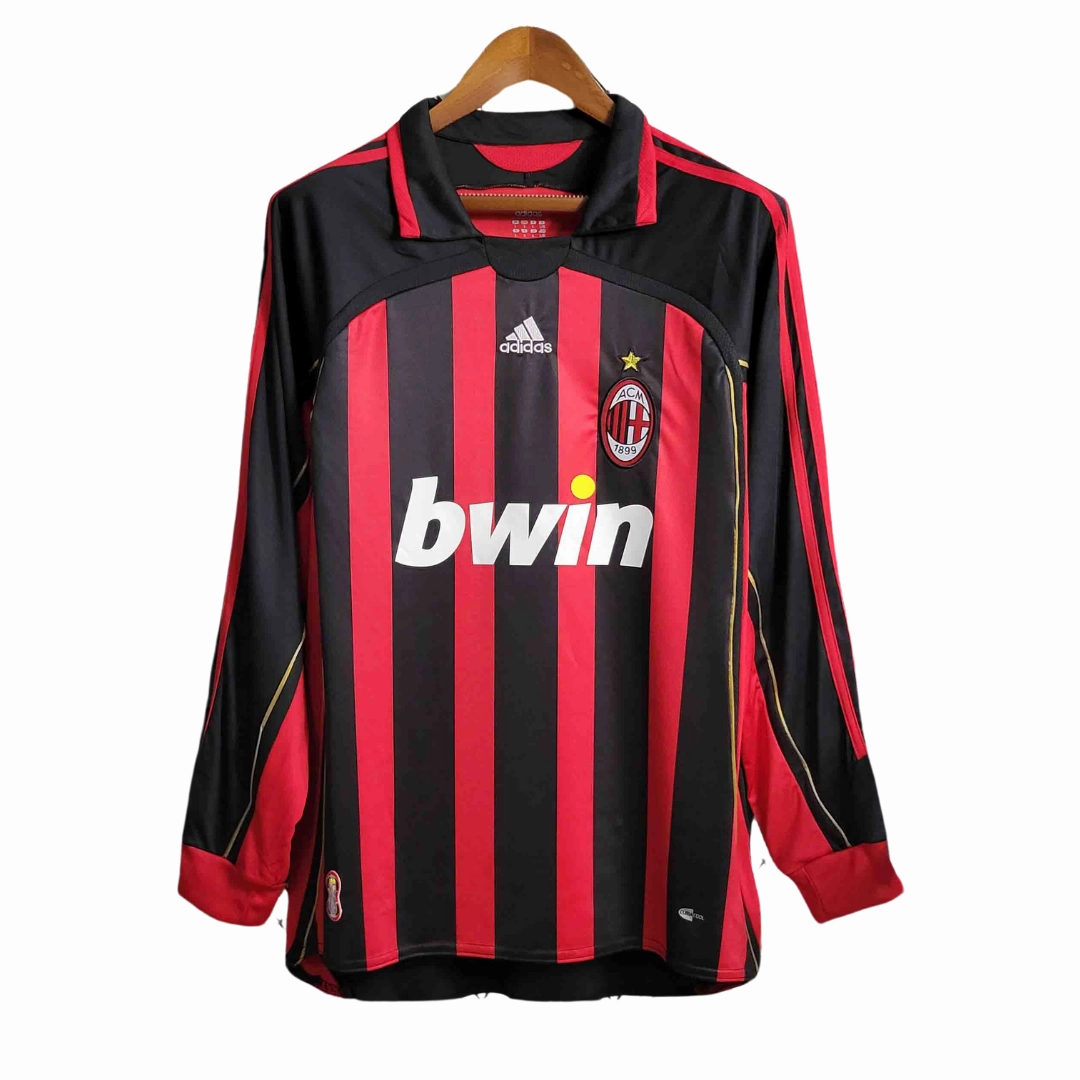 Camisa Milan I 06/07 - Verso - Retr - Manga Longa soccer fan stickers football fan jackets