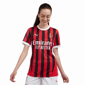 Camisa Milan I 24/25 - Verso - Feminina football gloves for supporters soccer match tickets