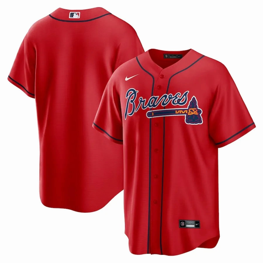 Camisa MLB Atlanta Braves Nike II Torcedor Masculina Vermelha football fan pins football club water bottles