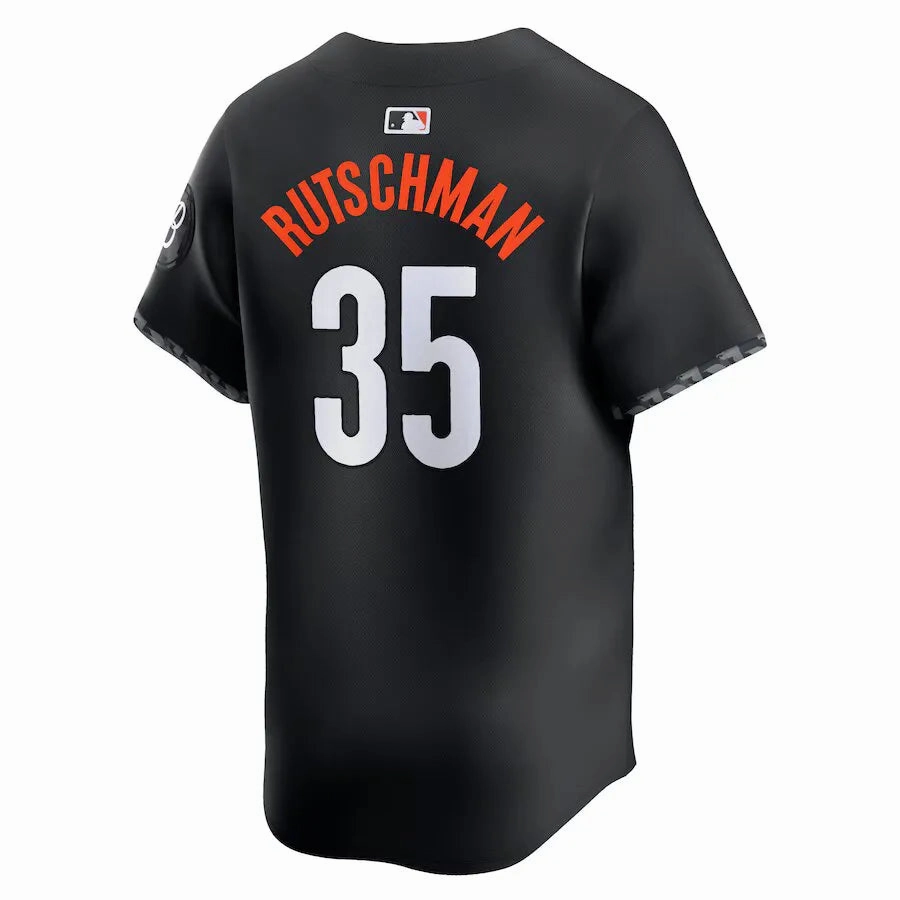 Camisa MLB Baltimore Orioles Nike Black City Connect Adley Rutschman 35 Torcedor Masculina Preta premier league scarves