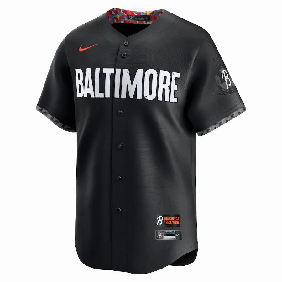 Camisa MLB Baltimore Orioles Nike Black City Connect Adley Rutschman 35 Torcedor Masculina Preta premier league scarves premier league fan shop