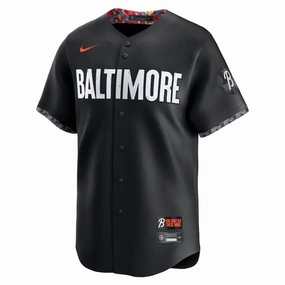 Camisa MLB Baltimore Orioles Nike Black City Connect Adley Rutschman 35 Torcedor Masculina Preta soccer fan pins football fan phone grips