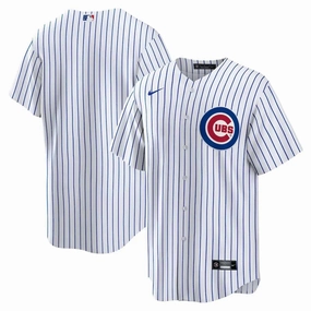 Camisa MLB Chicago Cubs Nike Home Torcedor Masculina Listrada Branca football fans merchandise football fan umbrellas