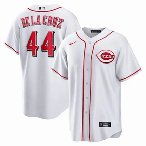 Camisa MLB Cincinnati Reds Nike Home Torcedor Masculina Branca Elly De La Cruz 44 football club magnets football fan jackets