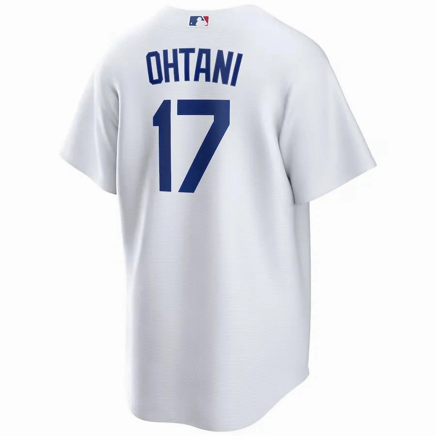 Camisa MLB Los Angeles Dodgers I Nike Torcedor Masculina Branca Shohei Ohtani 17 football fan face paint