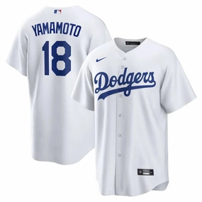 Camisa MLB Los Angeles Dodgers I Nike Torcedor Masculina Branca Yoshinobu Yamamoto 18 premier league scarves football supporters gear