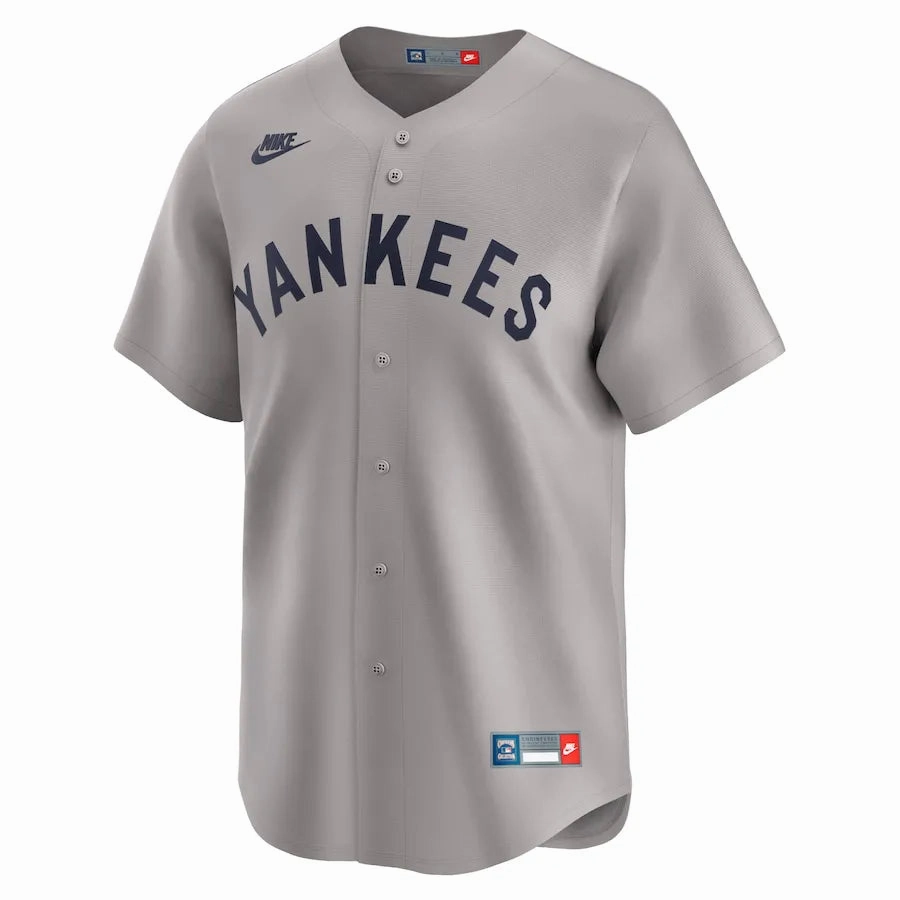 Camisa MLB New York Yankees Nike Away Throwback Cooperstown Collection Limited Torcedor Masculina Cinza Babe Ruth 3 soccer match tickets