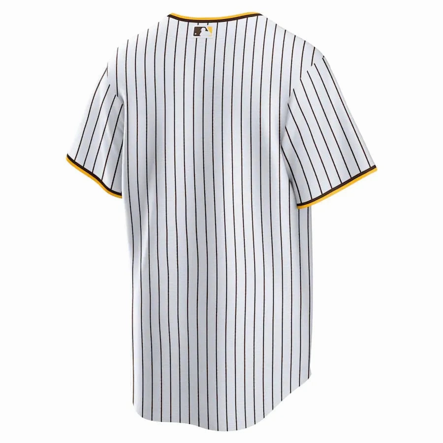 Camisa MLB San Diego Padres Nike Home Torcedor Masculina Listrada Branca football fan face paint