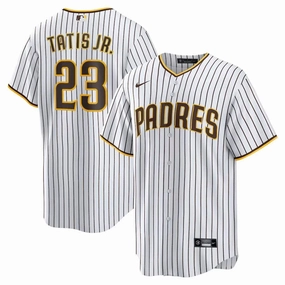 Camisa MLB San Diego Padres Nike Home Torcedor Masculina Listrada Listrada Branca Tatis Jr. 23 football fan backpacks football fan water bottles
