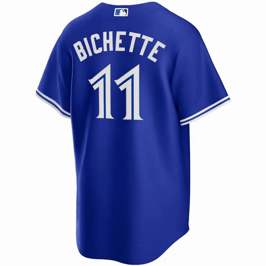 Camisa MLB Toronto Blue Jays Nike II Torcedor Masculina Azul Bo Bichette 11 football fan stickers