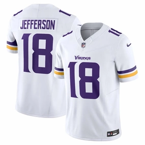 Camisa NFL Minnesota Vikings Away Justin Jefferson 18 Nike Limited Jersey Branca football club jackets football fan pins