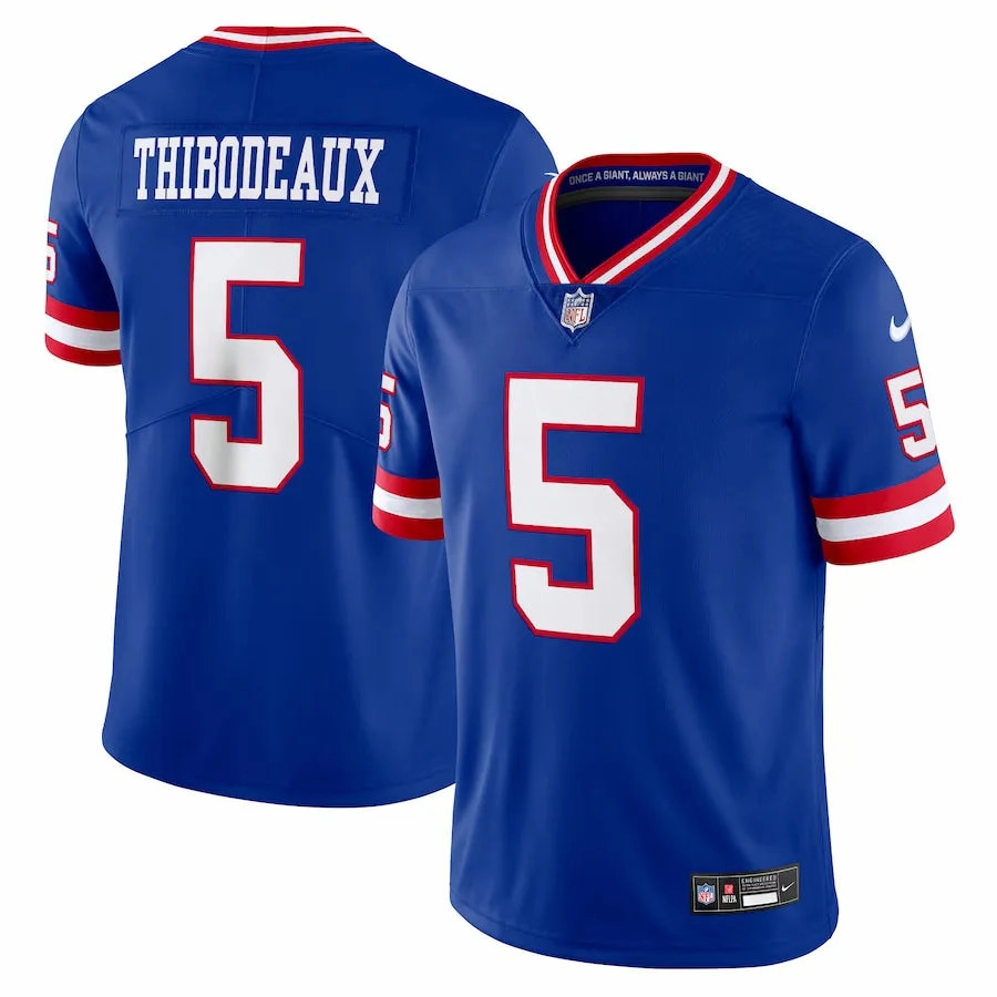 Camisa NFL New York Giants Royal Nike Kayvon Thibodeaux 5 Alternate Masculina Azul football stadium merchandise vintage football shirts