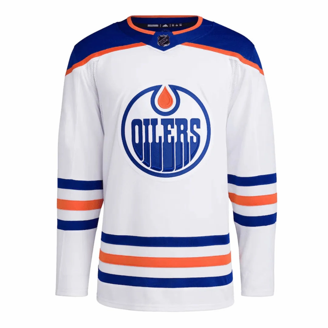 Camisa NHL Edmonton Oilers Adidas Away Jersey Branca Masculina premier league socks