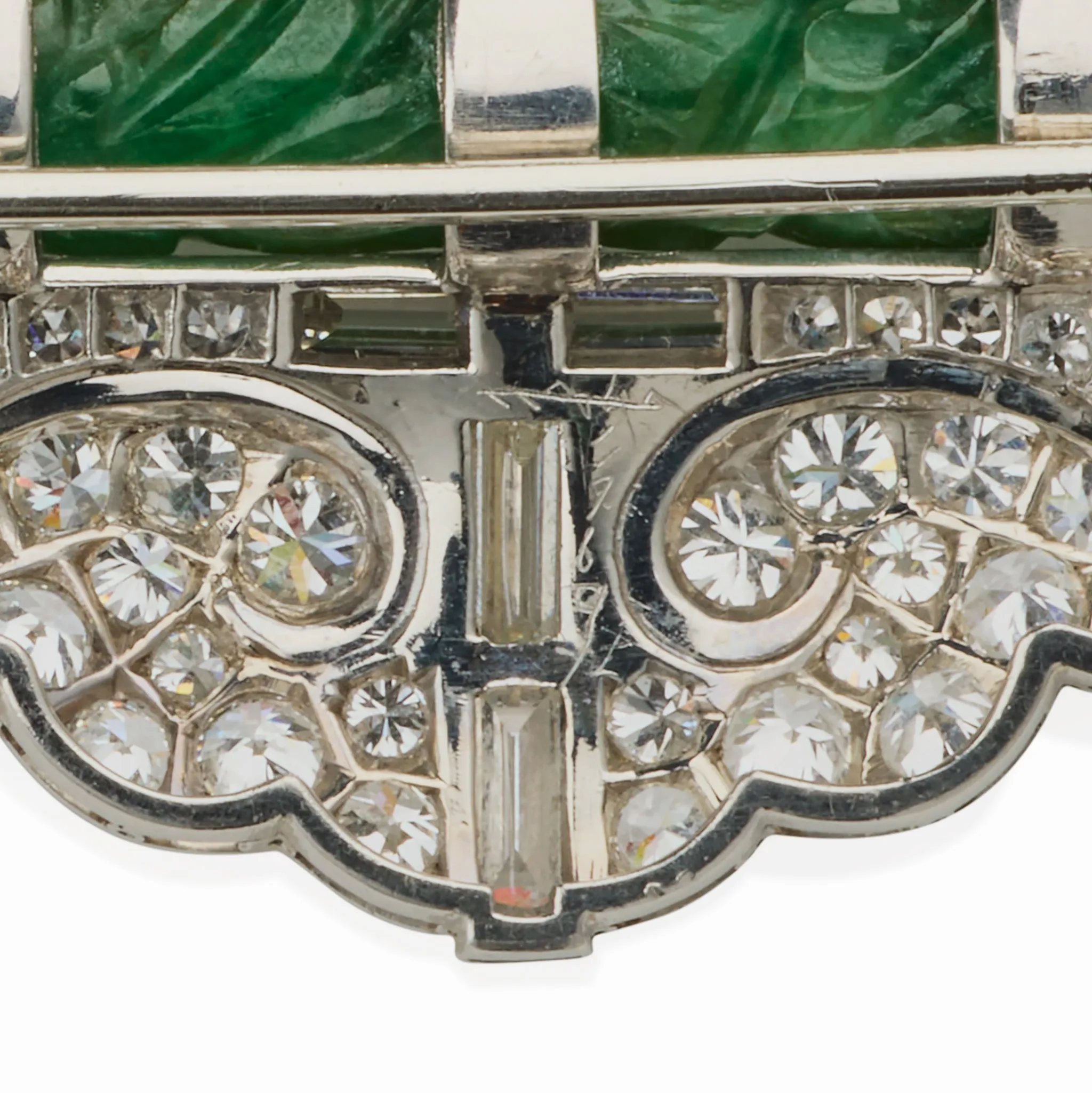 Cartier Art Deco Jadeite and Diamond Brooch