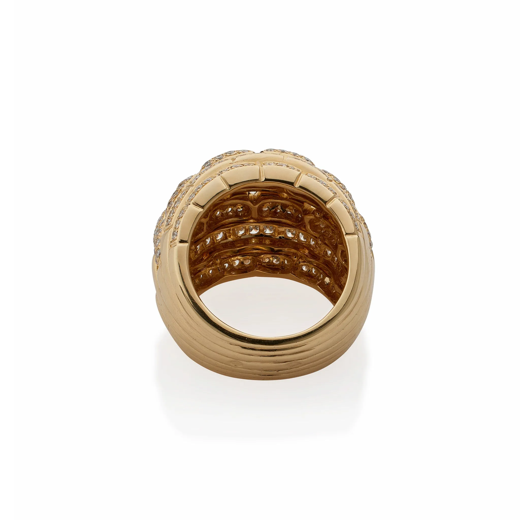 Cartier Paris 18K Gold and Diamond "Maillon Panthre" Bomb Ring