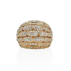 Cartier Paris 18K Gold and Diamond "Maillon Panthre" Bomb Ring