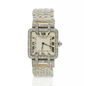 Cartier Paris and Edmond Jaeger Seed Pearl and Diamond Wristwatch