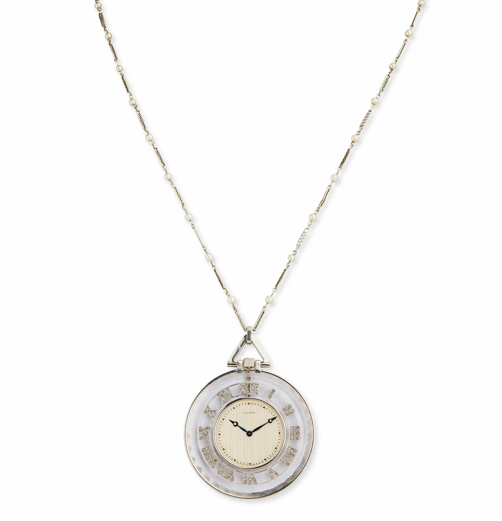 Cartier Paris Art Deco Rock Crystal Skeleton Watch