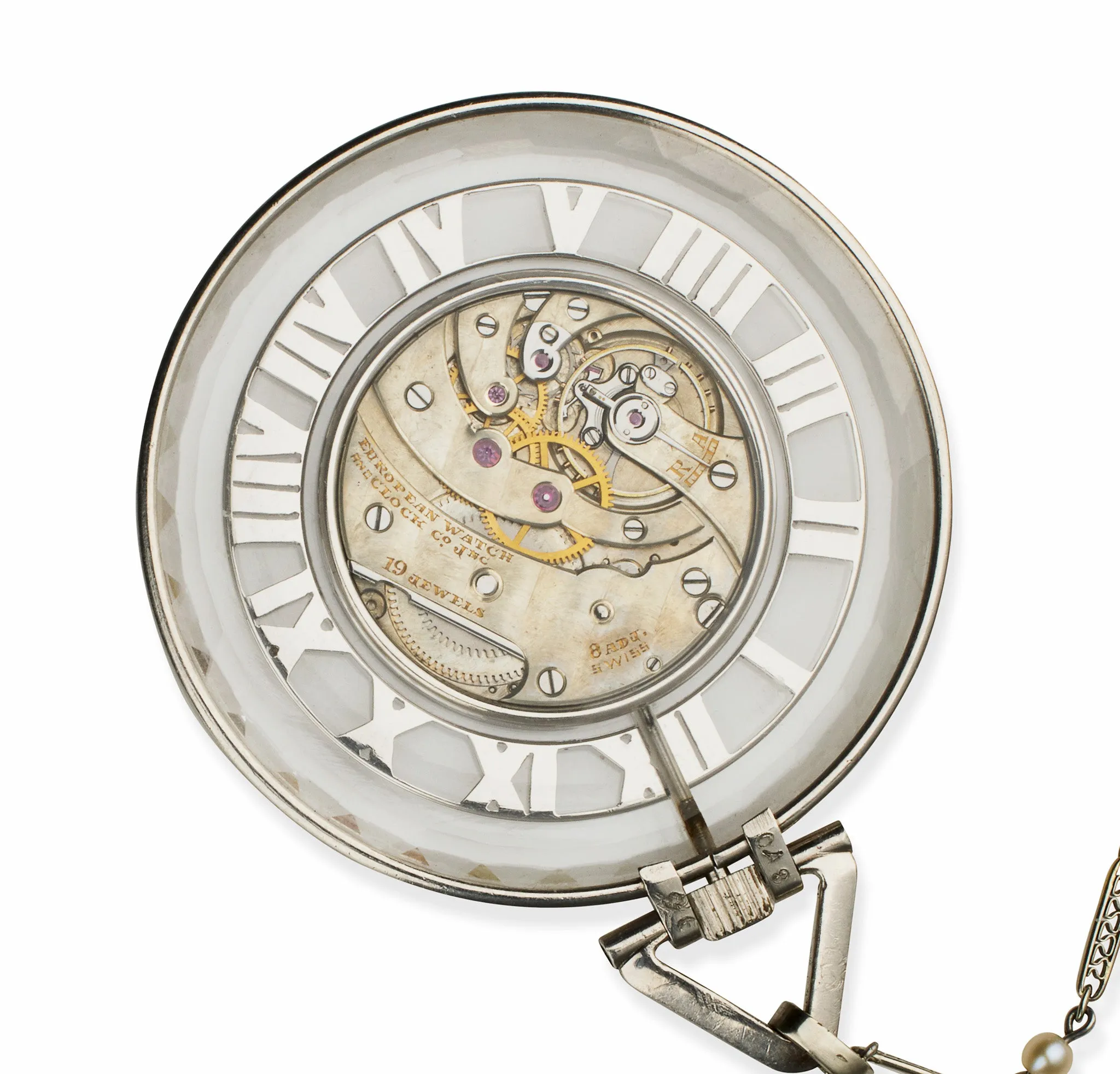 Cartier Paris Art Deco Rock Crystal Skeleton Watch