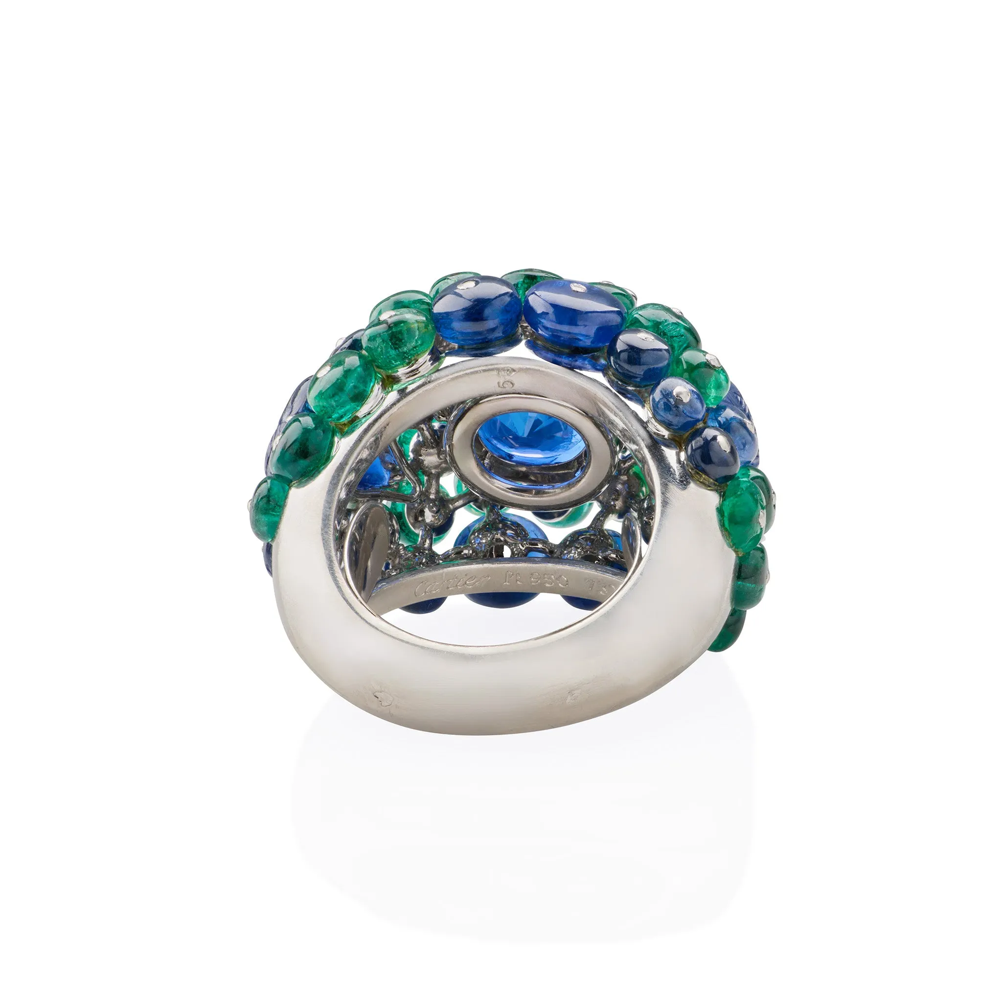 Cartier Paris Ceylon Sapphire and Emerald Boule Ring