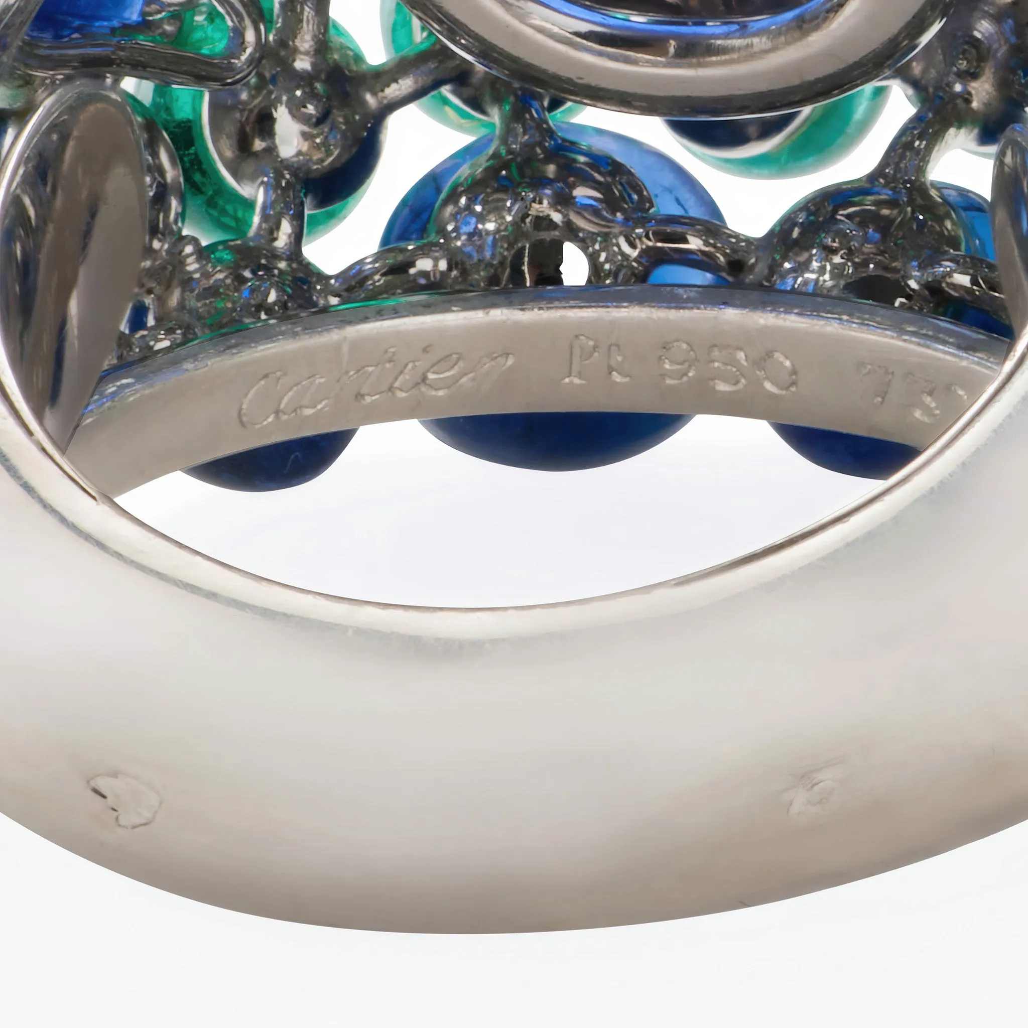 Cartier Paris Ceylon Sapphire and Emerald Boule Ring