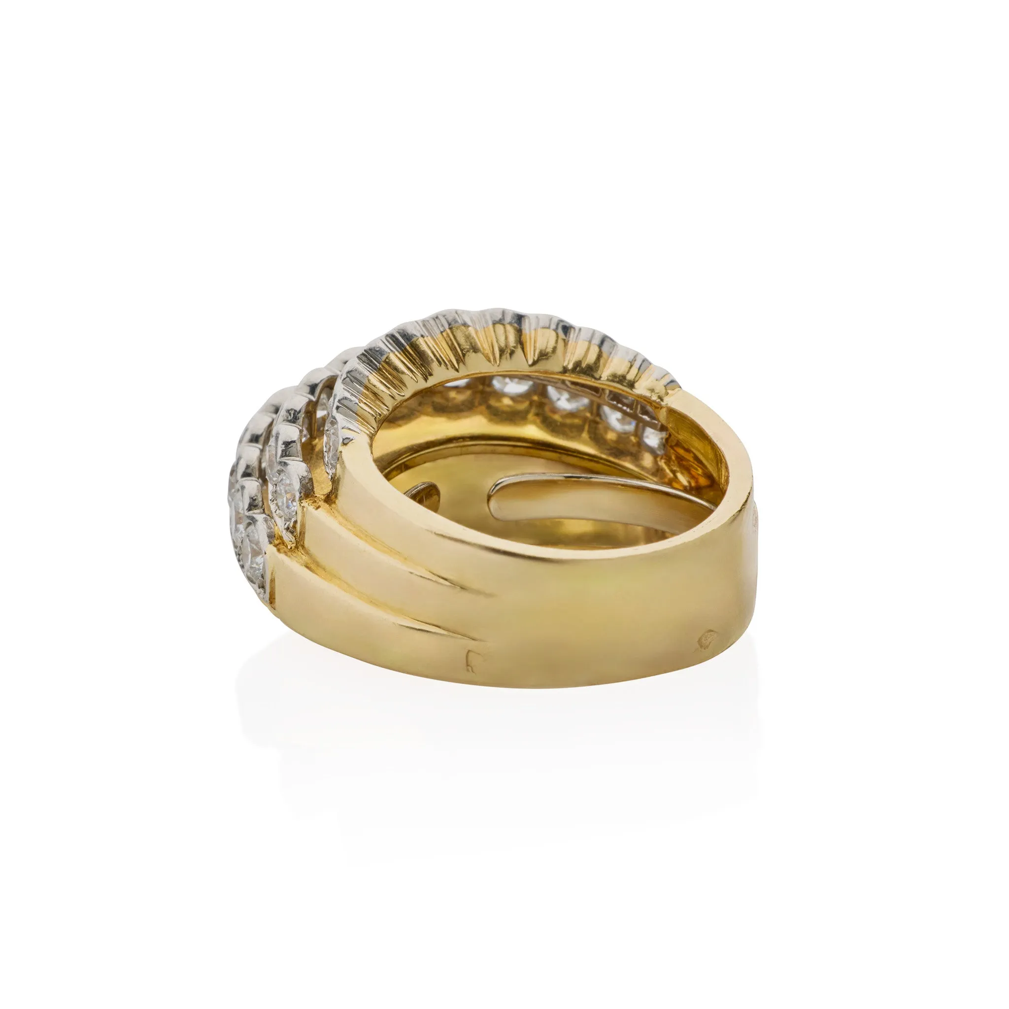 Cartier Stepped Gold and Diamond Ring