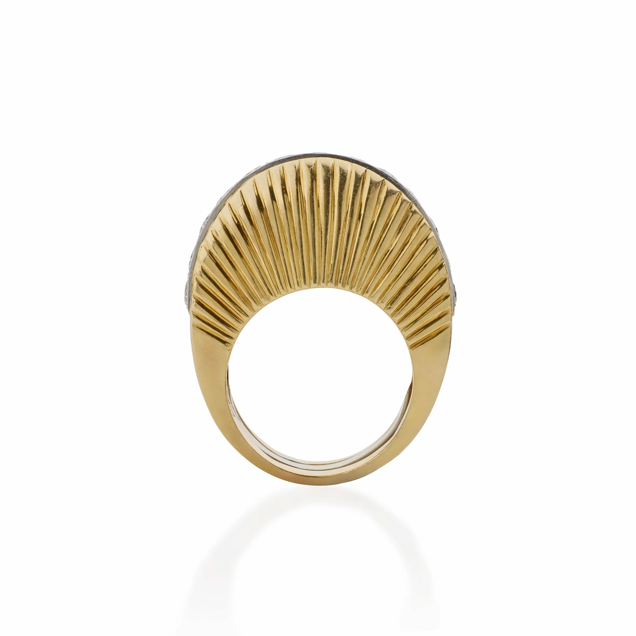 Cartier Stepped Gold and Diamond Ring