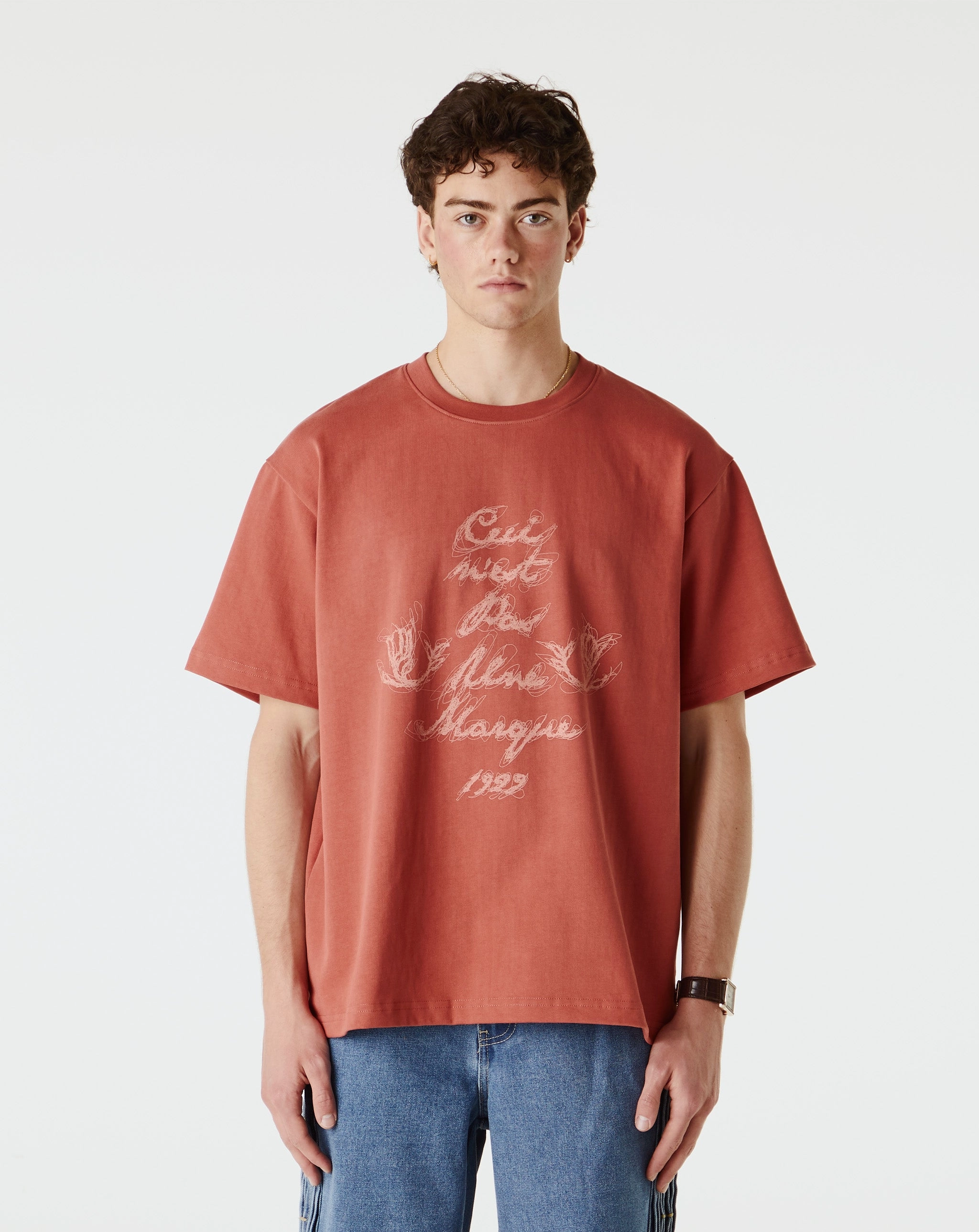 Ceci N'Est Pas Hand-Embroidered Scribble T-Shirt