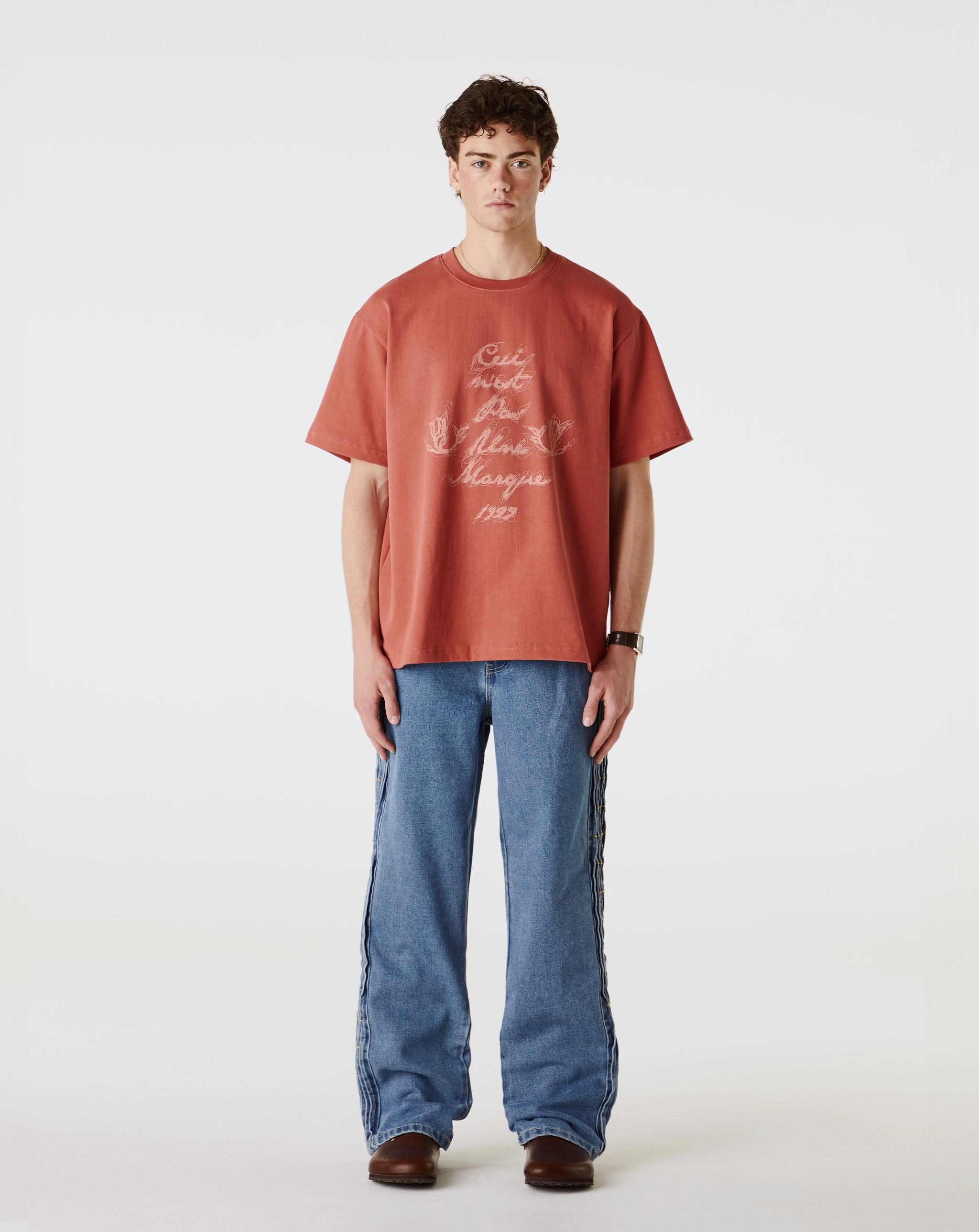 Ceci N'Est Pas Hand-Embroidered Scribble T-Shirt