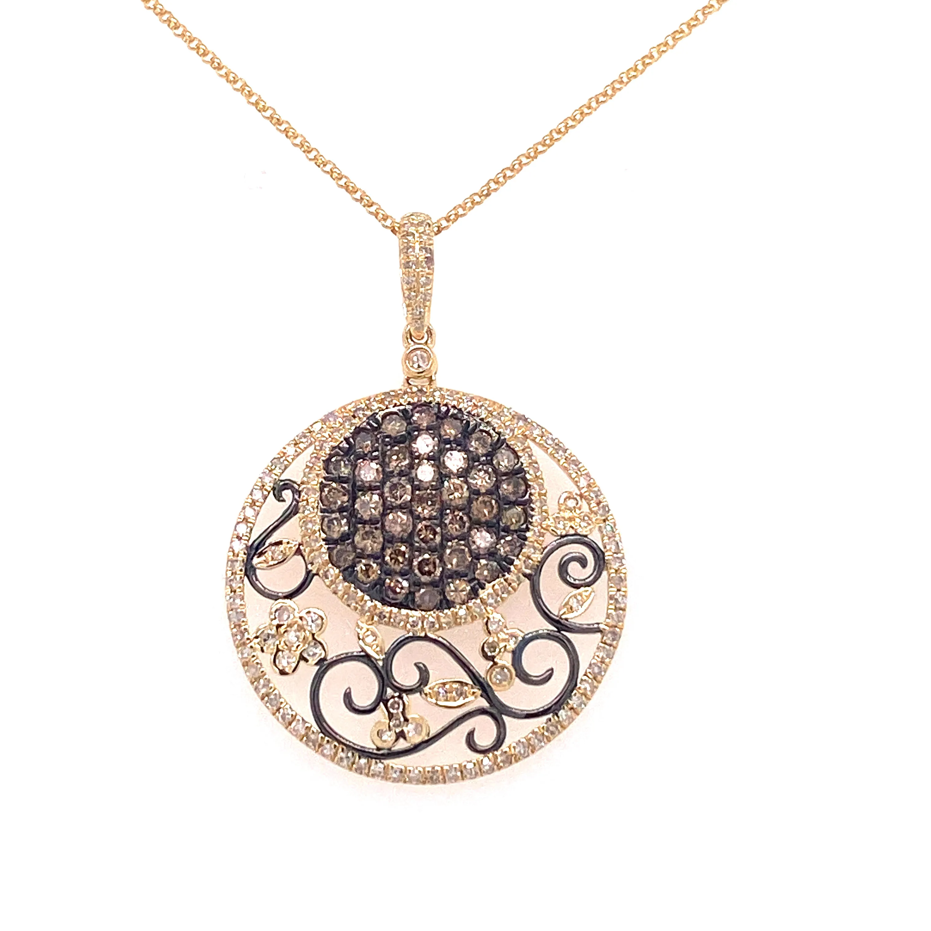 Chocolate Diamond Cluster Pendant