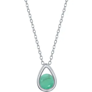 Classic Women's Necklace - Sterling Pear-shaped with Emerald May Birthstone | M-6892