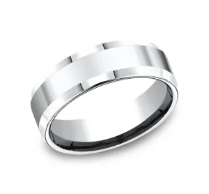 Cobalt Chrome 7mm Beveled Wedding Band