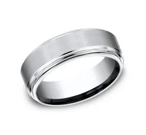 Cobalt Chrome Satin Polish 8mm Double Step Wedding Band