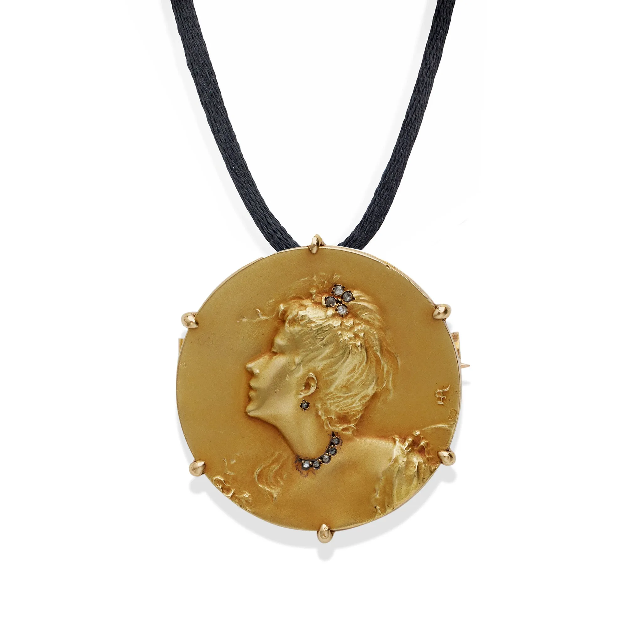 Comte d'Epinay de Briort Art Nouveau Medal-Jewel "Habill" Pendant Brooch