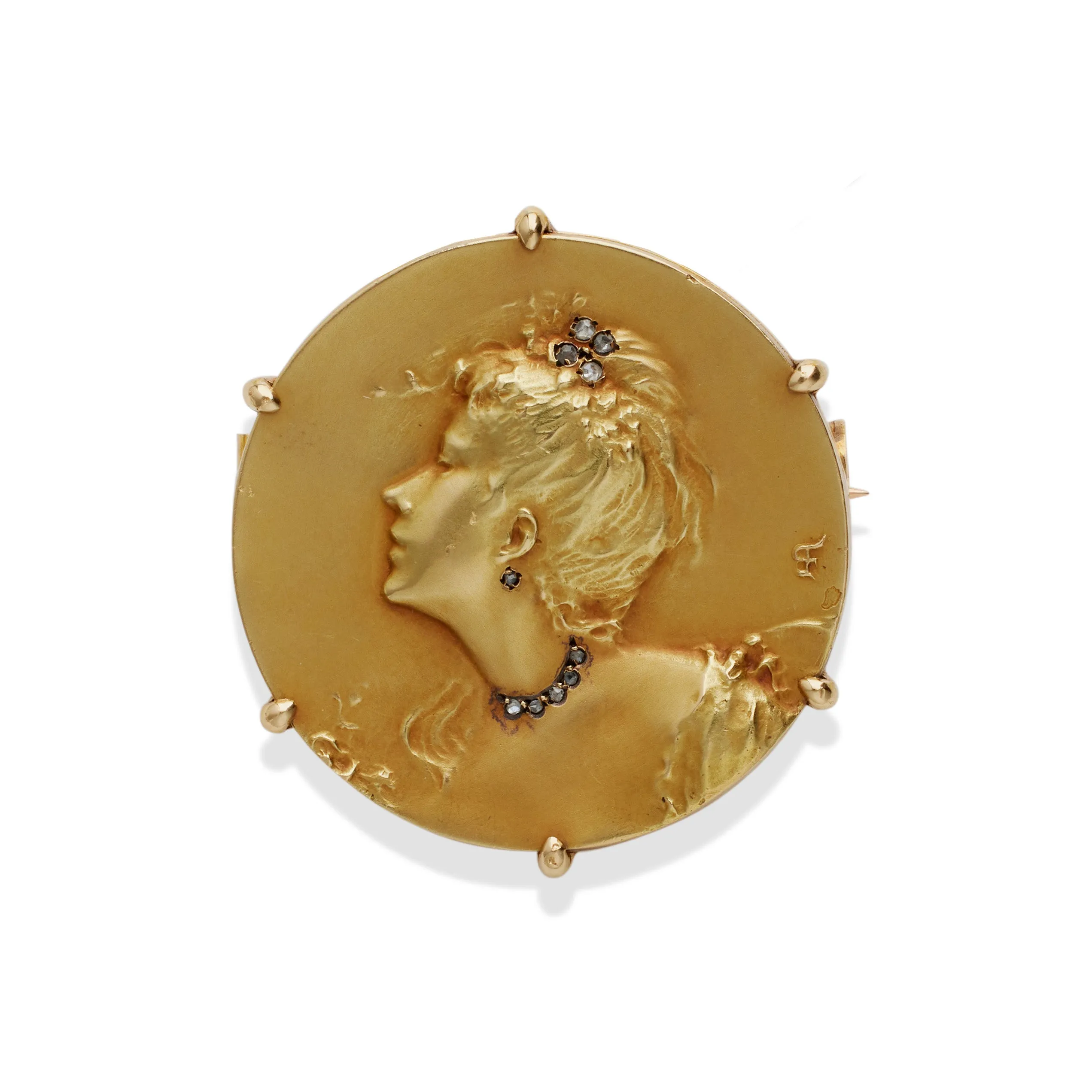 Comte d'Epinay de Briort Art Nouveau Medal-Jewel "Habill" Pendant Brooch