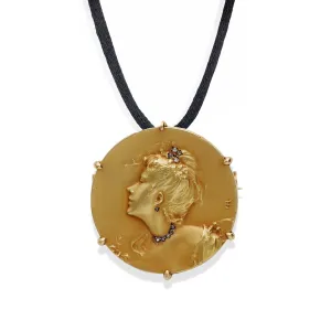 Comte d'Epinay de Briort Art Nouveau Medal-Jewel "Habill" Pendant Brooch