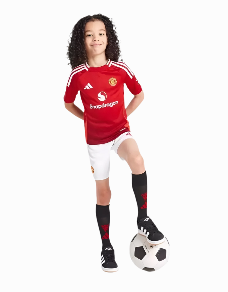 Conjunto Manchester United I 24/25 - Vers?o - Infantil soccer fan stickers
