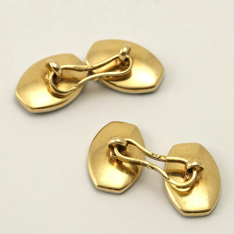 Coral and Onyx Double-Sided Cuff Links