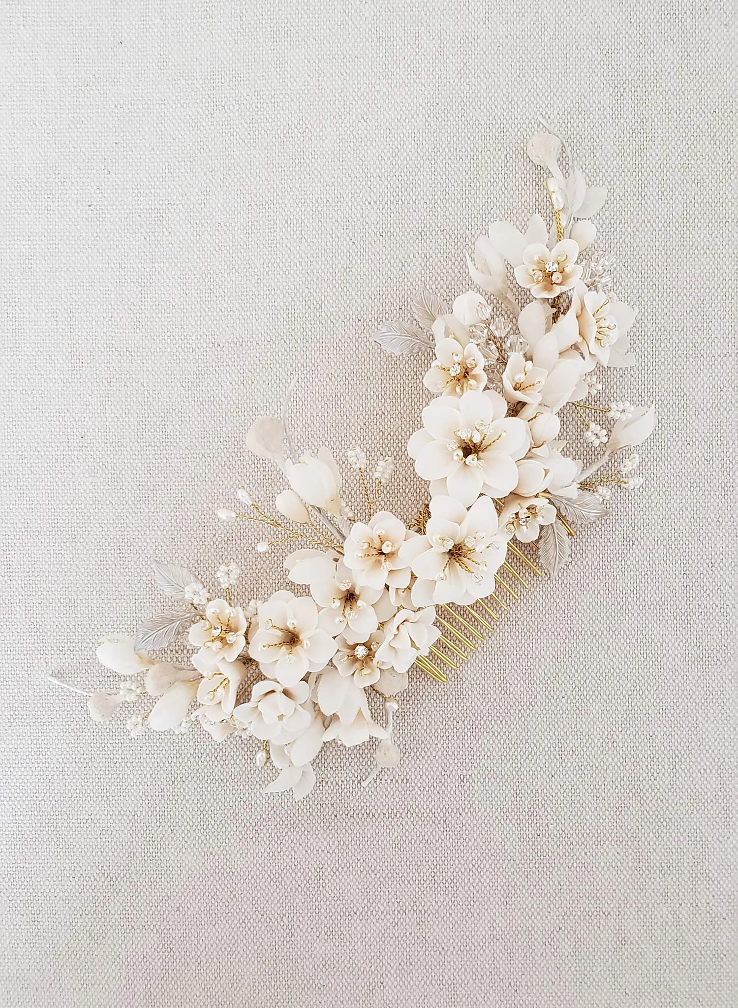 Creamy decadence floral headpiece - Style #939
