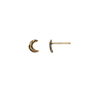 Crescent Moon 14K Gold Symbol Stud