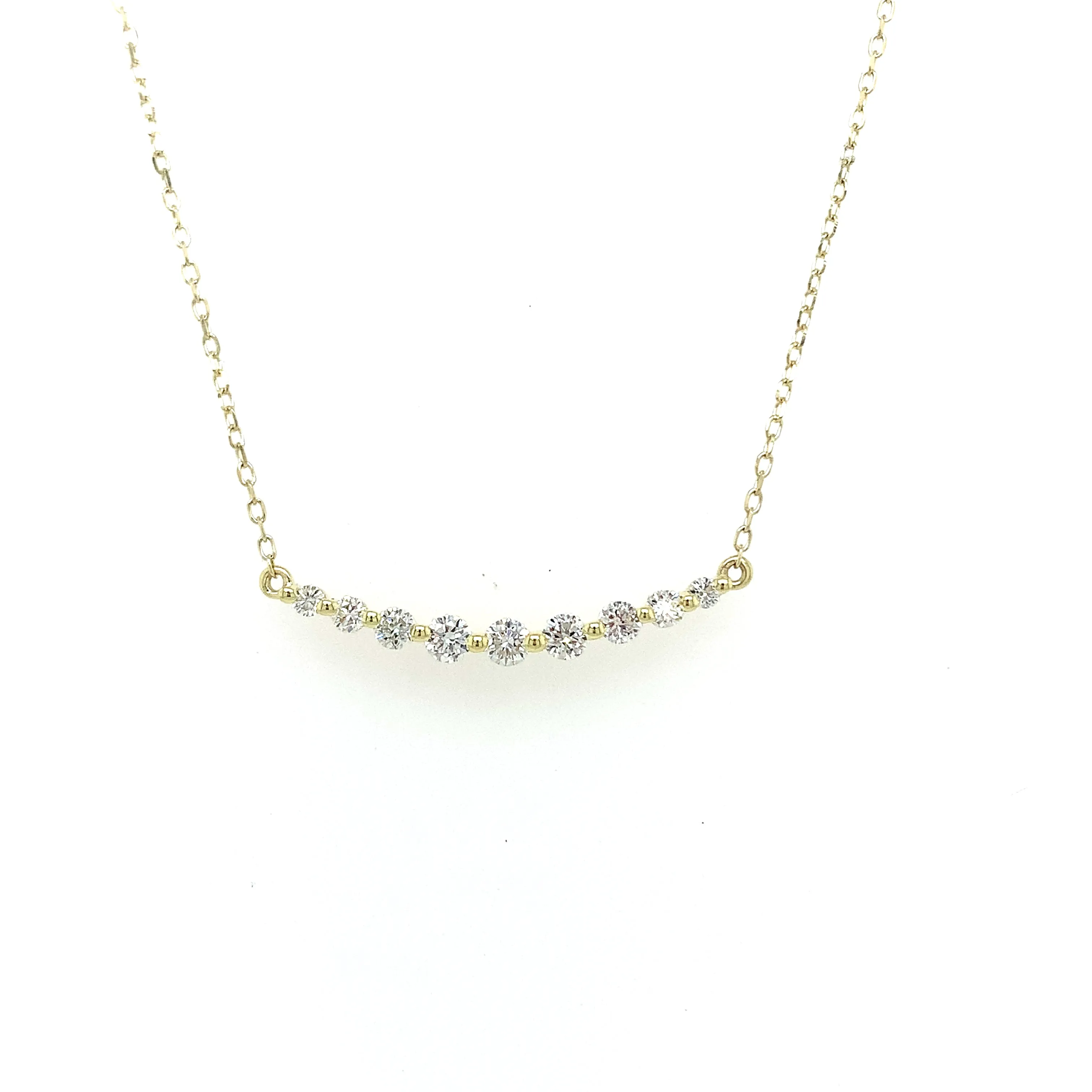 Curved Diamond Bar Necklace