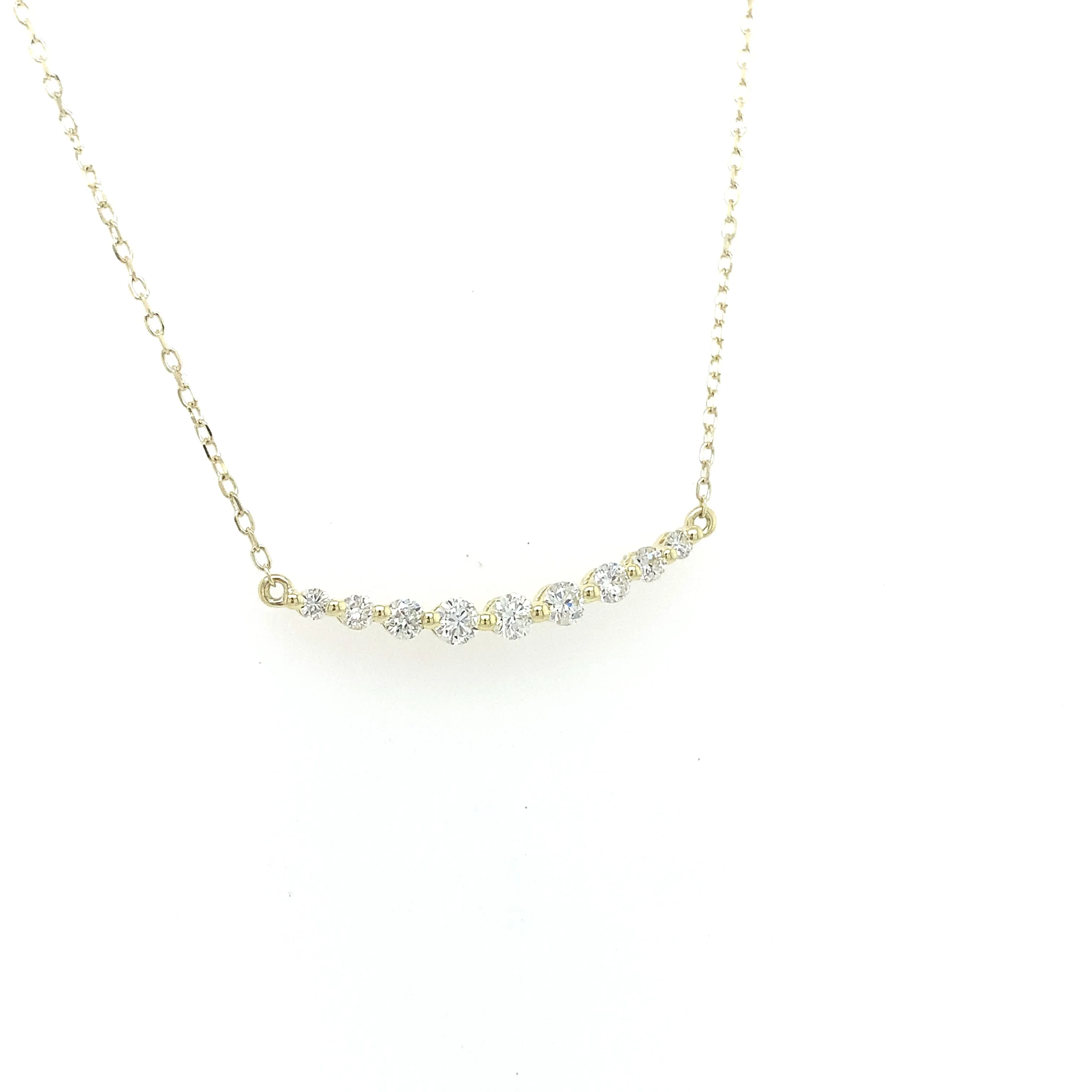 Curved Diamond Bar Necklace