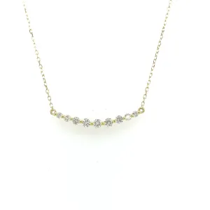 Curved Diamond Bar Necklace