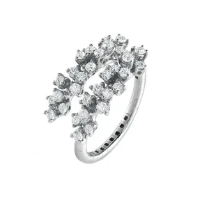 Damiani Mimosa 18ct White Gold 0.71ct Diamond Flexible Crossover Ring
