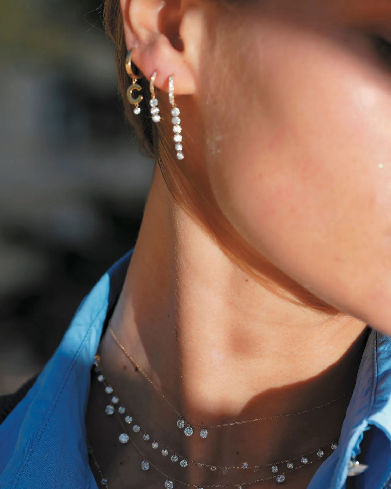 Dana?? hanging 18K Gold Necklace w. Diamonds